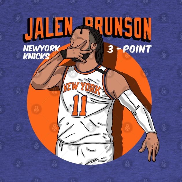 Jalen Brunson 3 Point Celebration by Luna Illustration